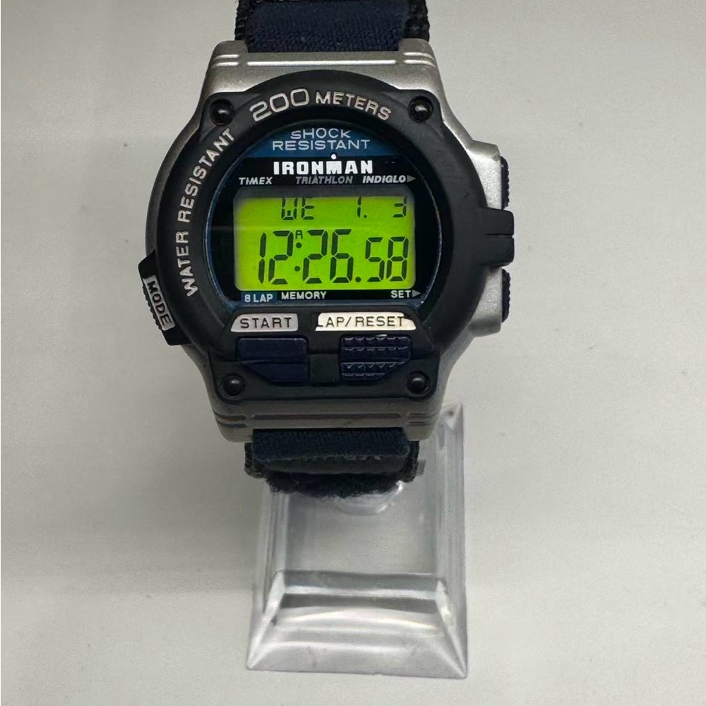 Timex Ironman Triathlon Digital Watch - Black and Silver New Battery